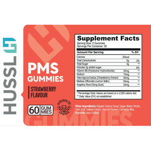 HUSSL PMS Relief Gummies Strawberry (60 gummies) Exp Oct 2025